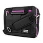 Vangoddy Nylon Backpack Messenger Shoulder Bag Case for 15.6 Inch Laptop, Black Purple (PT_NBKLEA295