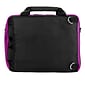 Vangoddy Nylon Backpack Messenger Shoulder Bag Case for 13.3 to 14 Inch Laptop, Black Purple (PT_NBKLEA285_17)