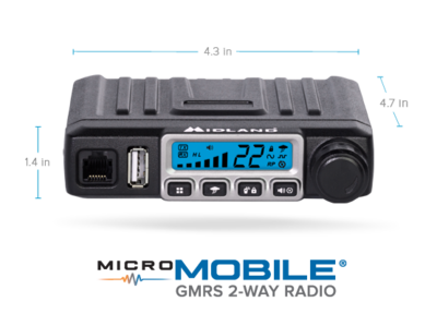 MIDLAND RADIO Micro Mobile 15-Watt GMRS Two-Way Radio (MXT115)