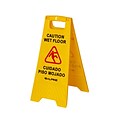 Alpine Industries Caution Wet Floor Sign, 24.6H, Yellow