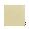 Ghent Harmony Magnetic Glass Whiteboard with Square Corners, 4H x 4W, Beige (HMYSM44BG)