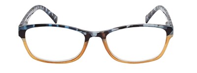 VK Couture +1.50 Strength High Fashion Reading Glasses, Brown Blue Demi (E1301)