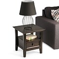 Simpli Home Amherst 19 x 19 x 20 inch End Side Table in Dark Brown (AXCAMH-002)