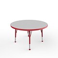 ECR4Kids Thermo-Fused Adjustable Ball 36 Round Laminate Activity Table Grey/Red (ELR-14214-GYRDRDTB)