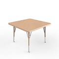 ECR4Kids Thermo-Fused Adjustable Swivel 30 Square Laminate Activity Table Maple/Maple/Sand (ELR-14216-MPMPSDTS)