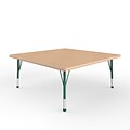 ECR4Kids Thermo-Fused Adjustable Ball 48 Square Laminate Activity Table Maple/Maple/Green (ELR-14217-MPMPGNTB)