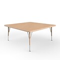 ECR4Kids Thermo-Fused Adjustable Swivel 48 Square Laminate Activity Table Maple/Maple/Sand (ELR-14217-MPMPSDTS)