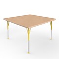 ECR4Kids Thermo-Fused Adjustable Ball 48 Square Laminate Activity Table Maple/Maple/Yellow (ELR-14217-MPMPYESB)