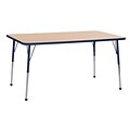 ECR4Kids Thermo-Fused Adjustable Ball 60 x 36 Rectangle Laminate Activity Table Maple/Navy (ELR-14222-MPNVNVSB)