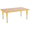 ECR4Kids T-Mold Adjustable 60 x 36 Rectangle Laminate Activity Table Maple/Yellow (ELR-14122-MYE-C)
