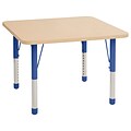 ECR4Kids T-Mold Adjustable 36 Square Laminate Activity Table Maple/Maple/Blue (ELR-14123-MMBL-C)