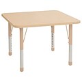 ECR4Kids Thermo-Fused Adjustable 36 Square Laminate Activity Table Maple/Maple/Sand (ELR-14223-MPMPSDCH)