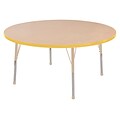 ECR4Kids Thermo-Fused Adjustable Ball 60 Round Laminate Activity Table Maple/Yellow/Sand (ELR-14224-MPYESDSB)