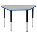 ECR4Kids T-Mold Adjustable Leg 48 x 24 Trapezoid Laminate Activity Table Grey/Blue/Black (ELR-14126-GBLBK-SL)