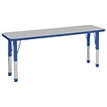 ECR4Kids Thermo-Fused Adjustable 60 x 18 Rectangle Laminate Activity Table Grey/Blue (ELR-14227-GYBLBLCH)