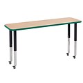 ECR4Kids T-Mold Adjustable Leg 60 x 18 Rectangle Laminate Activity Table Maple/Green/Black (ELR-14127-MGNBK-SL)