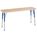 ECR4Kids T-Mold Adjustable Ball 60 x 18 Rectangle Laminate Activity Table Maple/Maple/Blue (ELR-14127-MMBL-SB)