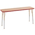 ECR4Kids T-Mold Adjustable Ball 60 x 18 Rectangle Laminate Activity Table Maple/Red/Sand (ELR-14127-MRDSD-TB)