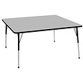 ECR4Kids Thermo-Fused Adjustable Ball 60 Square Laminate Activity Table Grey/Black (ELR-14228-GYBKBKSB)