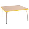 ECR4Kids Thermo-Fused Adjustable Swivel 60 Square Laminate Activity Table Maple/Yellow/Sand (ELR-14228-MPYESDTS)