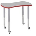 ECR4Kids Thermo-Fused Adjustable Leg 36 Bowtie Laminate Activity Table Grey/Red/Silver (ELR-14229-GYRDSVSL)