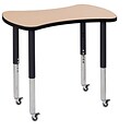 ECR4Kids Thermo-Fused Adjustable Leg 36 Bowtie Laminate Activity Table Maple/Black (ELR-14229-MPBKBKSL)
