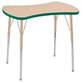 ECR4Kids Thermo-Fused Adjustable Swivel 36 Bowtie Laminate Activity Table Maple/Green/Sand (ELR-14229-MPGNSDSS)