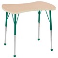 ECR4Kids Thermo-Fused Adjustable Ball 36 Bowtie Laminate Activity Table Maple/Maple/Green (ELR-14229-MPMPGNTB)