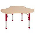 ECR4Kids Thermo-Fused Adjustable 48 Cog Laminate Activity Table Maple/Maple/Red (ELR-14230-MPMPRDCH)
