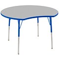 ECR4Kids Thermo-Fused Adjustable Swivel 48 Crescent Laminate Activity Table Grey/Blue (ELR-14231-GYBLBLSS)