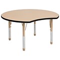 ECR4Kids Thermo-Fused Adjustable 48 Crescent Laminate Activity Table Maple/Black/Sand (ELR-14231-MPBKSDCH)