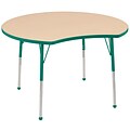 ECR4Kids Thermo-Fused Adjustable Ball 48 Crescent Laminate Activity Table Maple/Green (ELR-14231-MPGNGNTB)