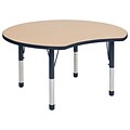 ECR4Kids Thermo-Fused Adjustable 48 Crescent Laminate Activity Table Maple/Navy (ELR-14231-MPNVNVCH)