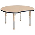 ECR4Kids Thermo-Fused Adjustable 48 Crescent Laminate Activity Table Maple/Navy/Sand (ELR-14231-MPNVSDCH)