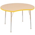 ECR4Kids Thermo-Fused Adjustable Ball 48 Crescent Laminate Activity Table Maple/Yellow/Sand (ELR-14231-MPYESDTB)
