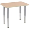 ECR4Kids T-Mold Adjustable Leg 36 x 24 Rectangle Laminate Activity Table Maple/Maple/Silver (ELR-14106-MMSV-SL)