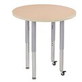 ECR4Kids T-Mold Adjustable Leg 30 Round Laminate Activity Table Maple/Maple/Silver (ELR-14121-MMSV-SL)
