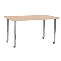 ECR4Kids T-Mold Adjustable Leg 60 x 36 Rectangle Laminate Activity Table Maple/Maple/Silver (ELR-14122-MMSV-SL)