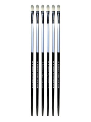 Dynasty Black Silver Filbert Long Handle 8, Pack of 6 (PK6-32862)