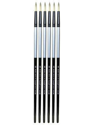 Dynasty Black Silver Round Long Handle 20, 6/Pack (PK6-32860)