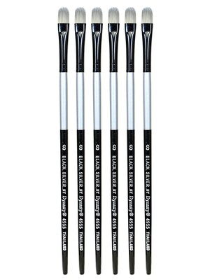 Dynasty Black Silver Oval Short Handle 8, 6/Pack (PK6-32773)