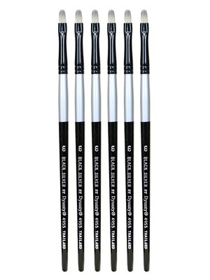 Dynasty Black Silver Oval Short Handle 6, 6/Pack (PK6-32772)