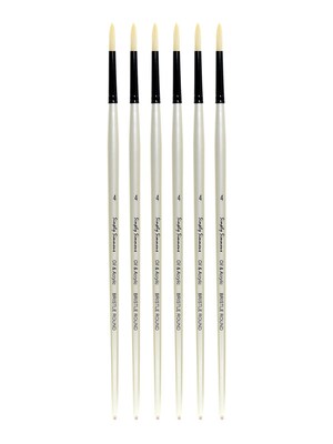 Robert Simmons Simply Simmons Long Handle Brushes 4 bristle round [Pack of 6] (PK6-255145004)