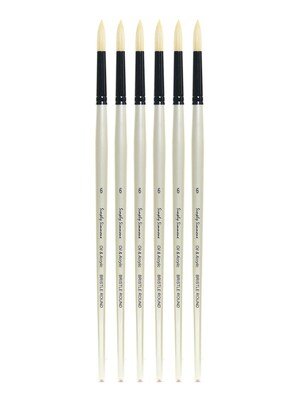 Robert Simmons Simply Simmons Long Handle Brushes, 6 Bristle Round, Pack of 6 (PK6-255145006)