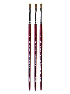 Princeton Velvetouch Mixed Media Brushes 4 flat shader [Pack of 3] (PK3-3950FS-4)
