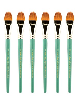 Silver Brush Crystal Series Brushes 3/4 in. filbert grass comb 6828S [Pack of 6] (PK6-6828S-3/4 in)