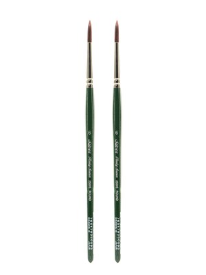 Silver Brush Ruby Satin Series Synthetic Brushes Short Handle 6 round 2500S [Pack of 2] (PK2-2500S-6)