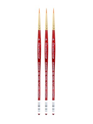 Grumbacher Goldenedge Watercolor Brushes, 0 Round, Pack of 3 (PK3-4620.Z)