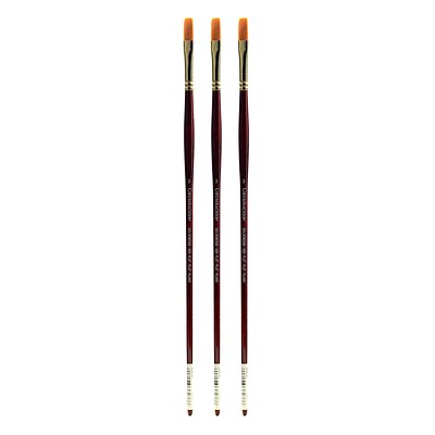 Grumbacher Goldenedge Oil and Acrylic Brushes, 3 Flat, Pack of 3 (PK3-630F3G)
