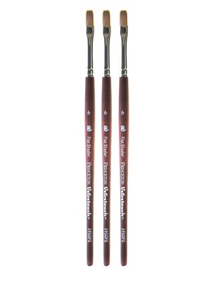 Princeton Velvetouch Mixed Media Brushes 6 flat shader [Pack of 3] (PK3-3950FS-6)